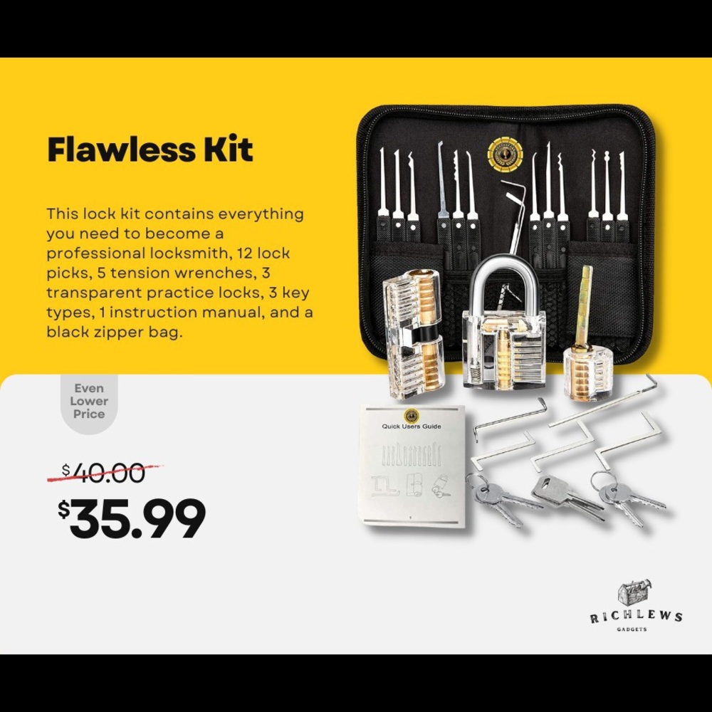 Flawless picking Tools set